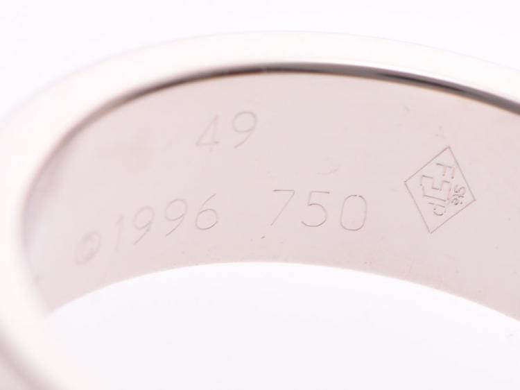 Pre Owned Cartier Love 18K White Gold Band Ring Size 49