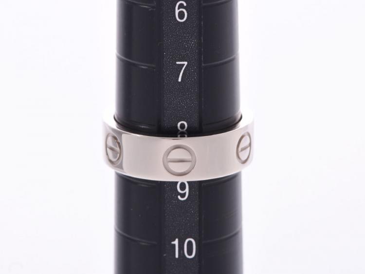 Pre Owned Cartier Love 18K White Gold Band Ring Size 49
