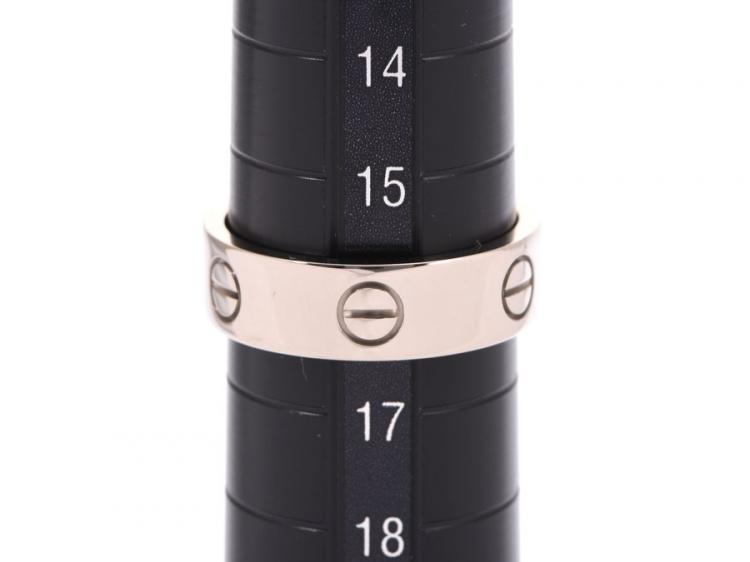 Pre Owned Cartier Love 18K White Gold Band Ring Size 57