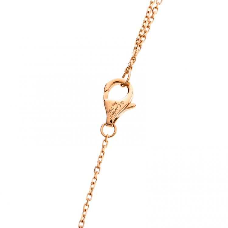 Pre Owned Cartier Diamants Légers Diamond 18k Rose Gold Pendant Necklace XS