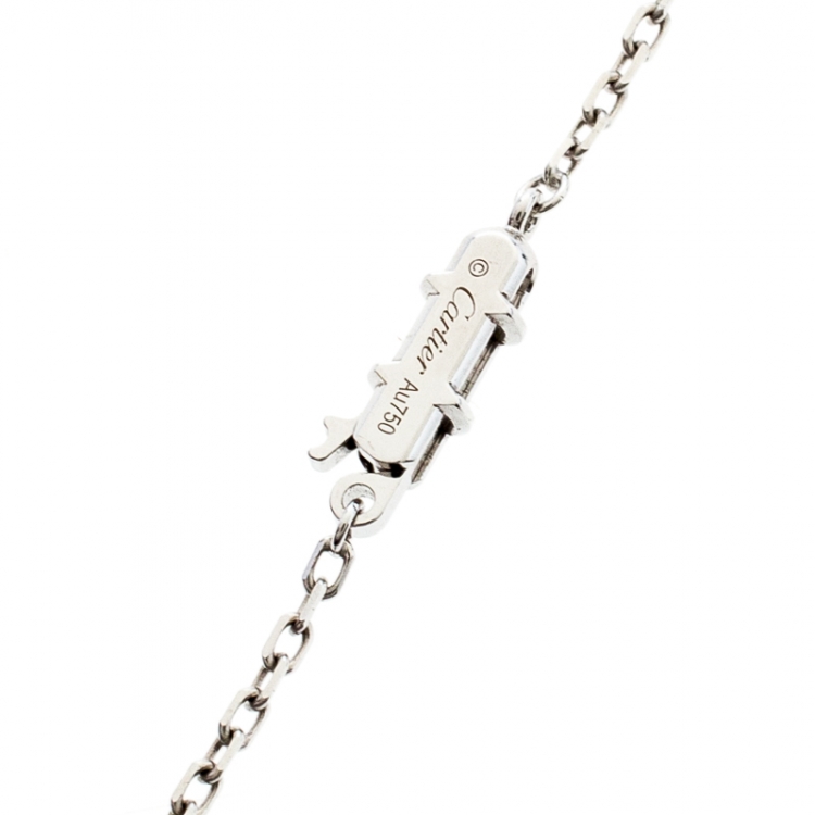 Pre Owned Cartier Agrafe Diamond 18k White Gold Pendant Necklace