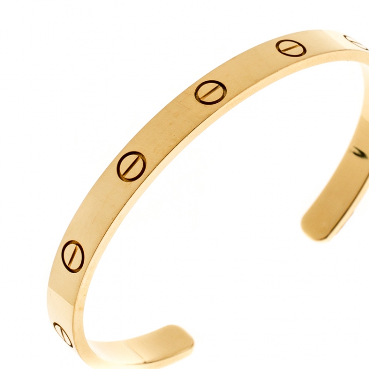 مملوكة مسبقًا Cartier Love 18k Yellow Gold Open Bracelet 18