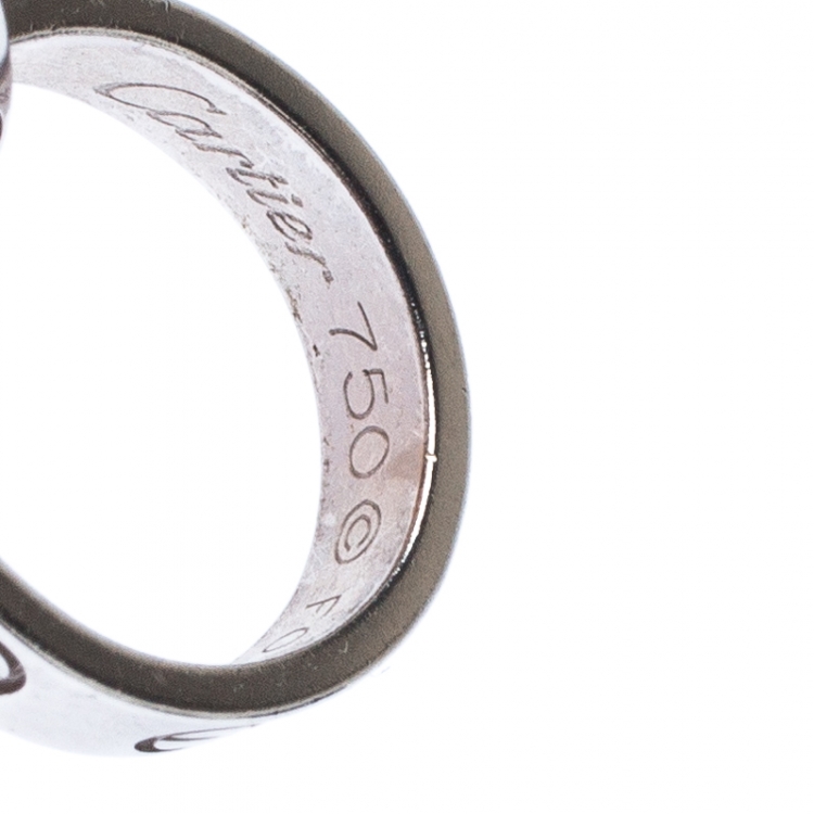 Pre Owned Cartier Love 2 Hoops 18k White Gold Necklace