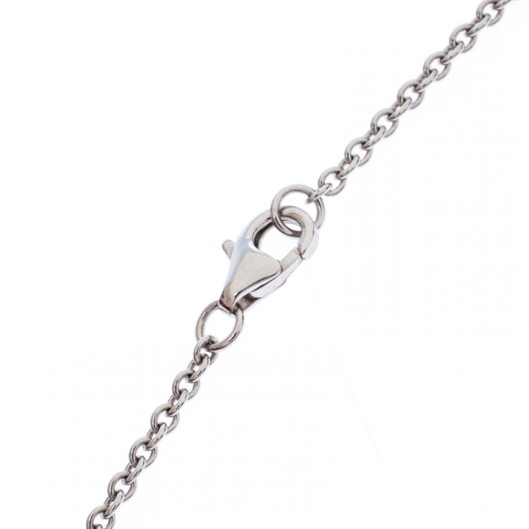 Pre Owned Cartier Love 2 Hoops 18k White Gold Necklace