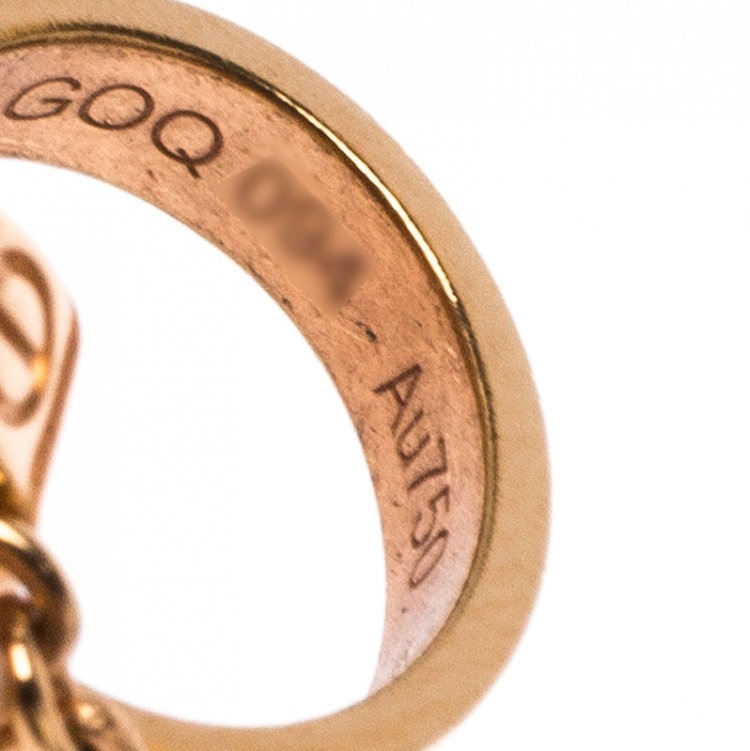 Pre Owned Cartier Love 2 Hoops 18k Rose Gold Necklace
