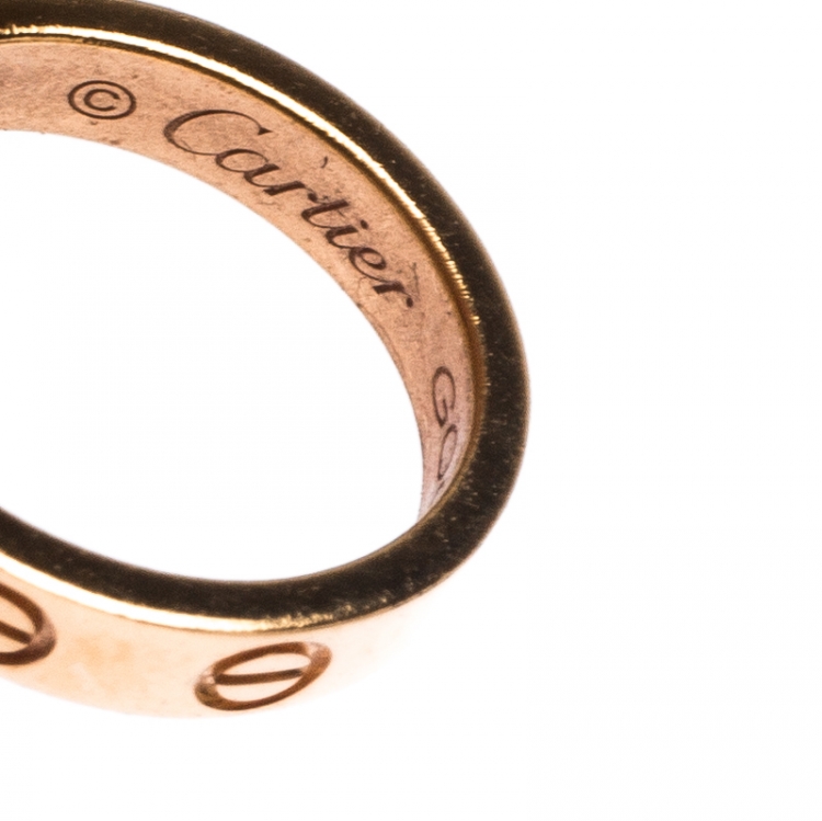 Pre Owned Cartier Love 2 Hoops 18k Rose Gold Necklace