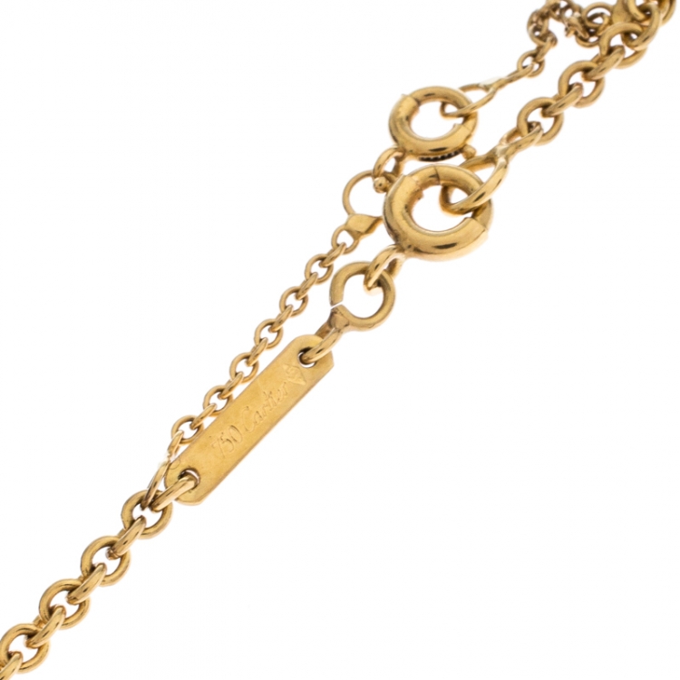 Pre Owned Cartier Trinity 3 Tone 18k Gold Pendant Necklace