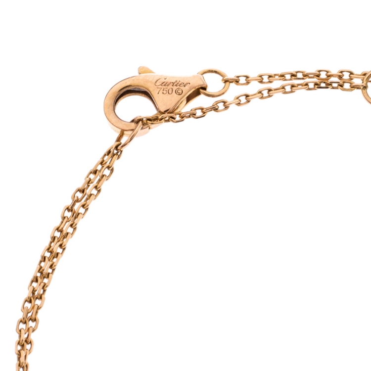Pre Owned Cartier Trinity Three Tone 18K Gold Chain Bracelet
