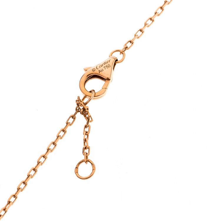 Pre Owned Cartier Juste Un Clou Diamond 18k Rose Gold Pendant Necklace