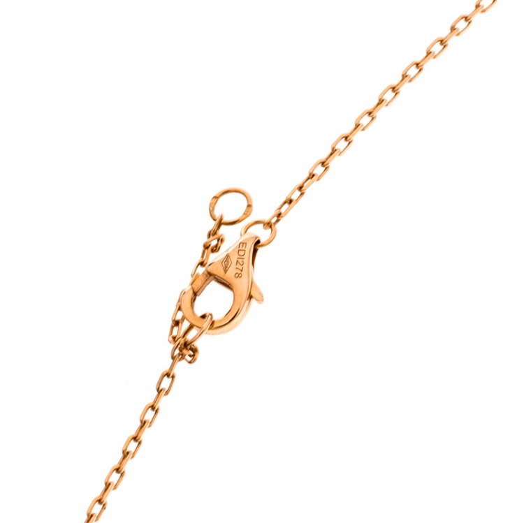 Pre Owned Cartier Juste Un Clou Diamond 18k Rose Gold Pendant Necklace