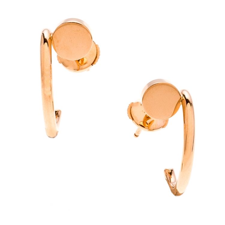 Pre Owned Cartier Juste Un Clou 18k Rose Gold Hoop Earrings