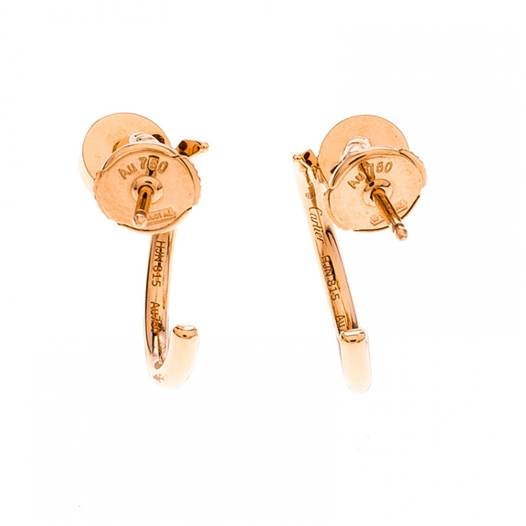 Pre Owned Cartier Juste Un Clou 18k Rose Gold Hoop Earrings