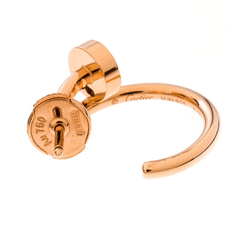 Pre Owned Cartier Juste Un Clou 18k Rose Gold Hoop Earrings