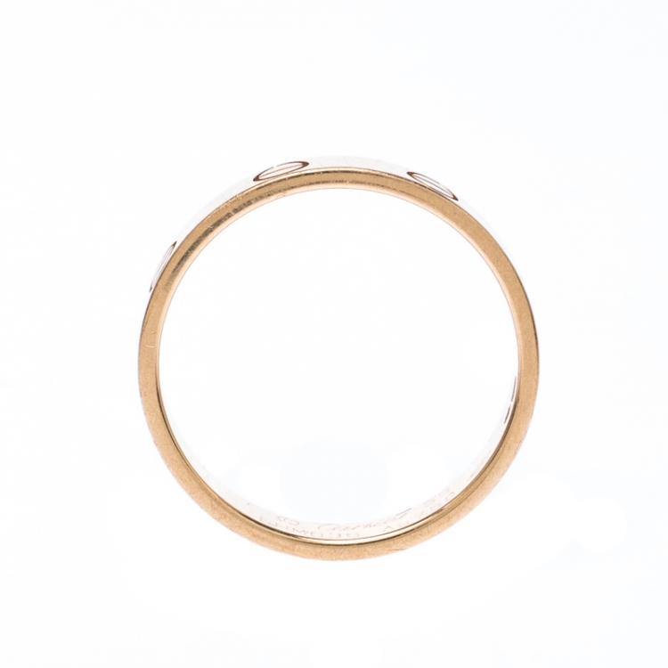 Pre Owned Cartier Love 18k Rose Gold Mini Band Ring Size 55