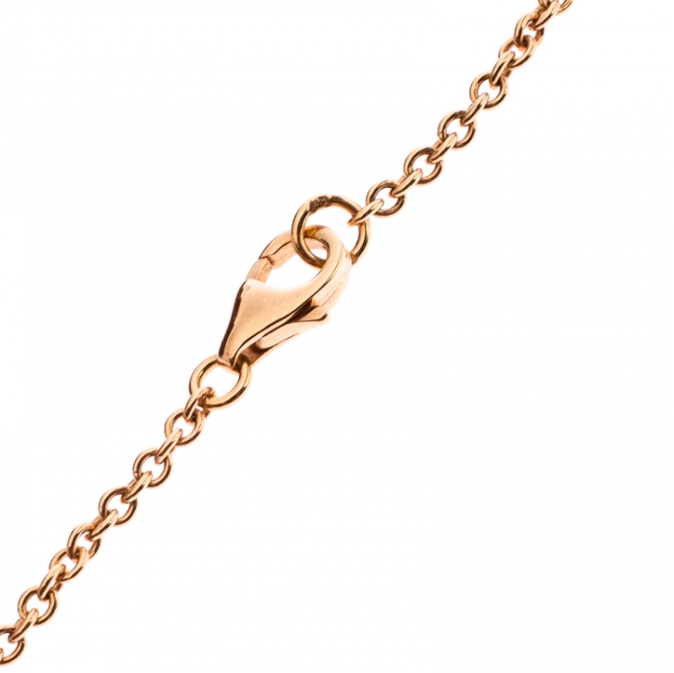 Pre Owned Cartier Love 2 Hoops 18k Rose Gold Necklace