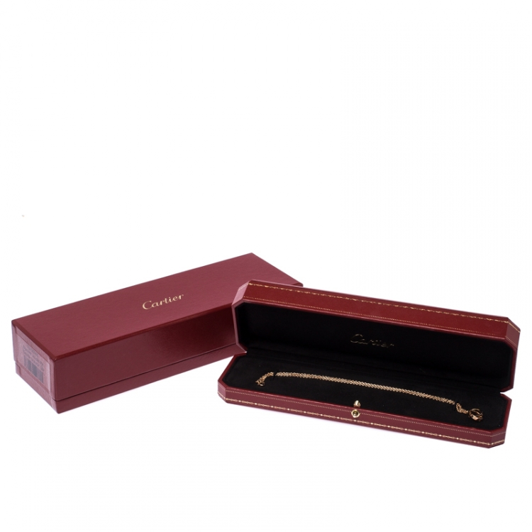 Pre Owned Cartier Love 2 Hoops 18k Rose Gold Necklace