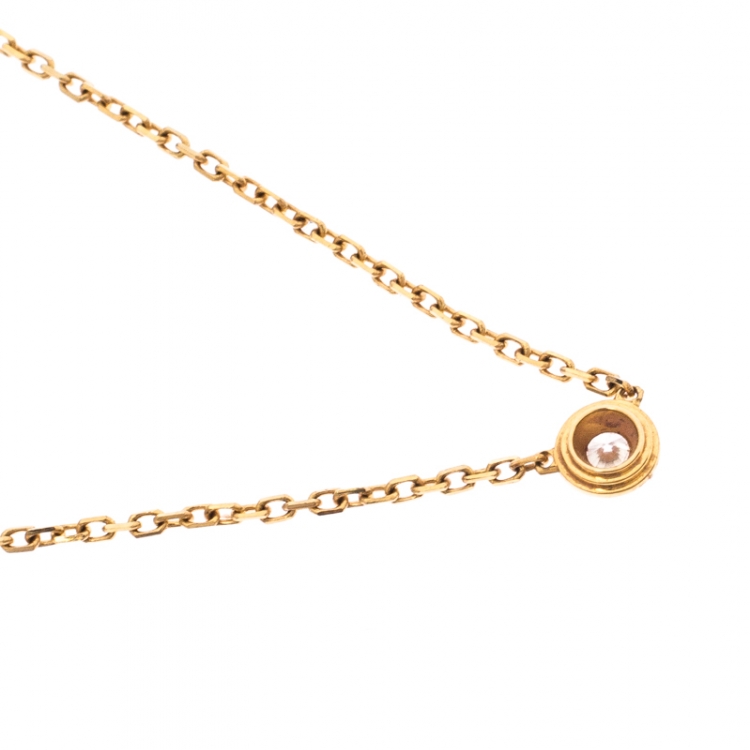 Pre Owned Cartier Diamants Légers Diamond 18k Yellow Gold Pendant Necklace