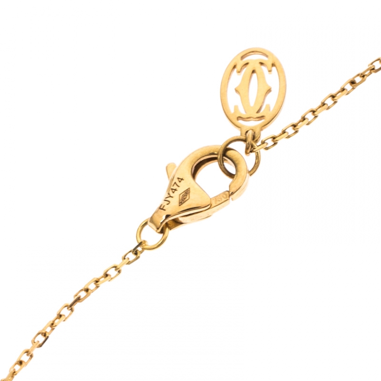 Pre Owned Cartier Diamants Légers Diamond 18k Yellow Gold Pendant Necklace