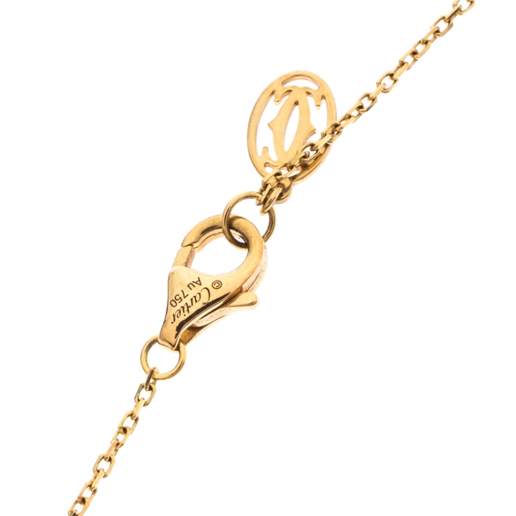 Pre Owned Cartier Diamants Légers Diamond 18k Yellow Gold Pendant Necklace