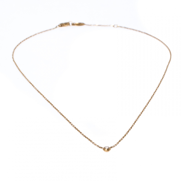Pre Owned Cartier Diamants Légers Diamond 18k Yellow Gold Pendant Necklace