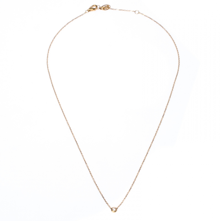 Pre Owned Cartier Diamants Légers Diamond 18k Yellow Gold Pendant Necklace