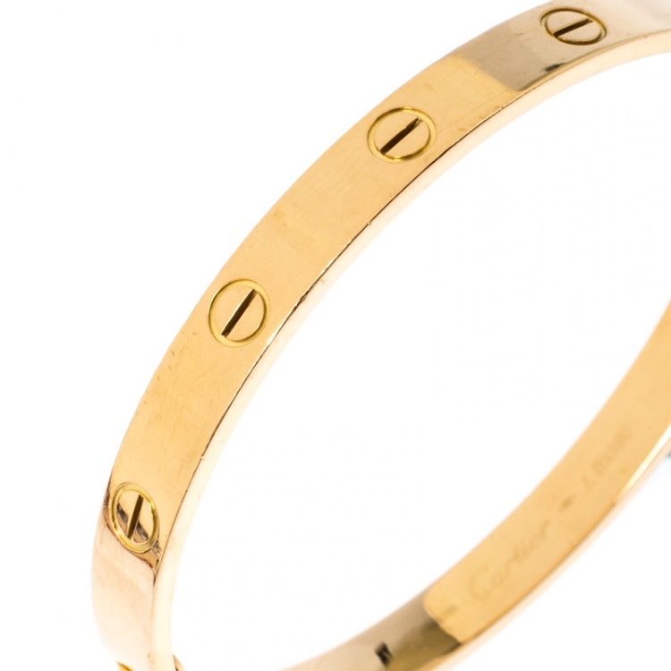 Pre Owned Cartier Love 18k Yellow Gold Bracelet 18