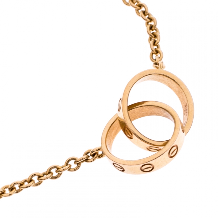 Pre Owned Cartier Love 2 Hoops 18K Rose Gold Bracelet