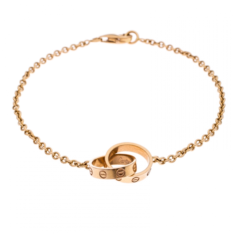 Pre Owned Cartier Love 2 Hoops 18K Rose Gold Bracelet