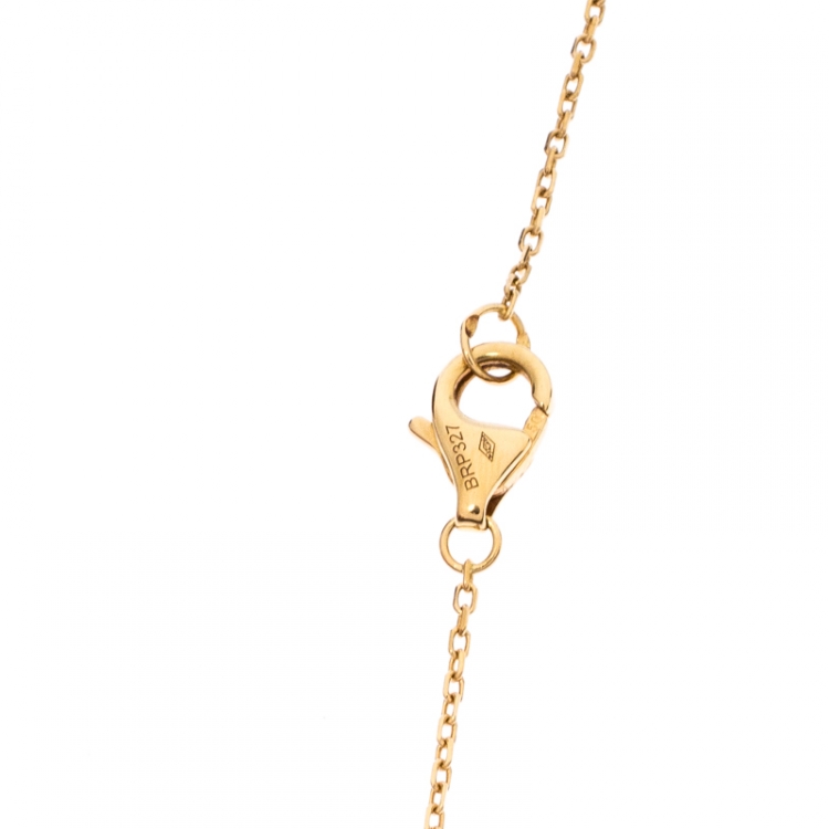 Pre Owned Cartier Amulette De Cartier Mother of Pearl 18K Yellow Gold XS Pendant Necklace