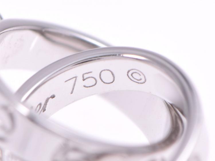 Pre Owned Cartier Love 2 Hoops 18k White Gold Necklace
