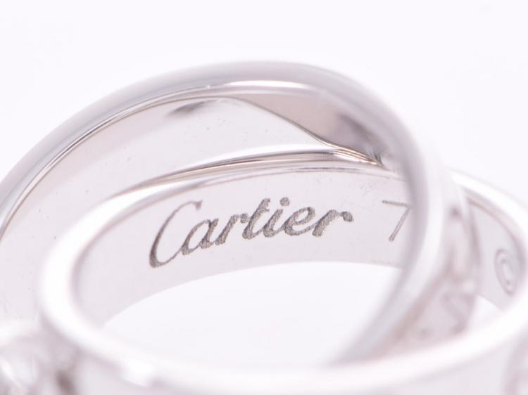 Pre Owned Cartier Love 2 Hoops 18k White Gold Necklace