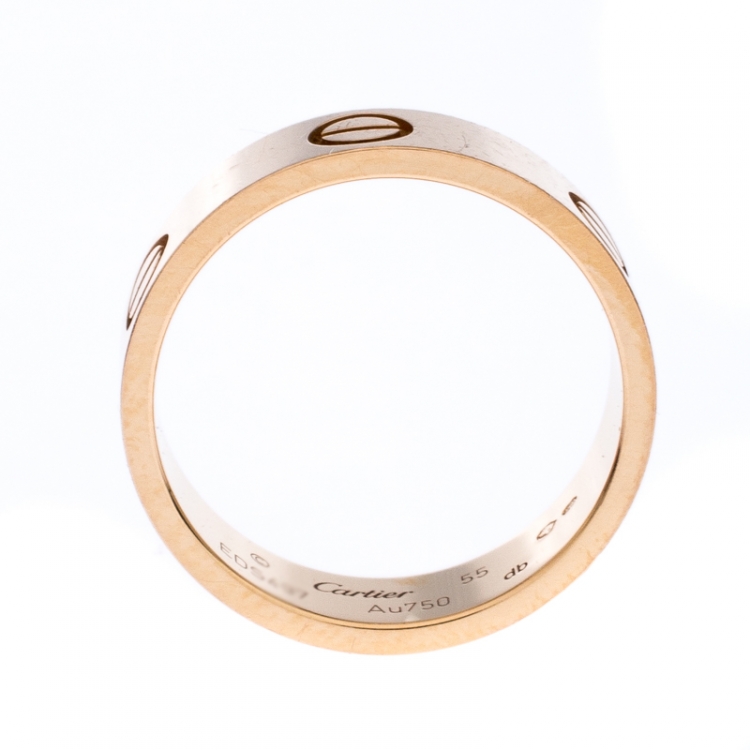 مملوكة مسبقًا Cartier Love 18K Rose Gold Band Ring Size 55