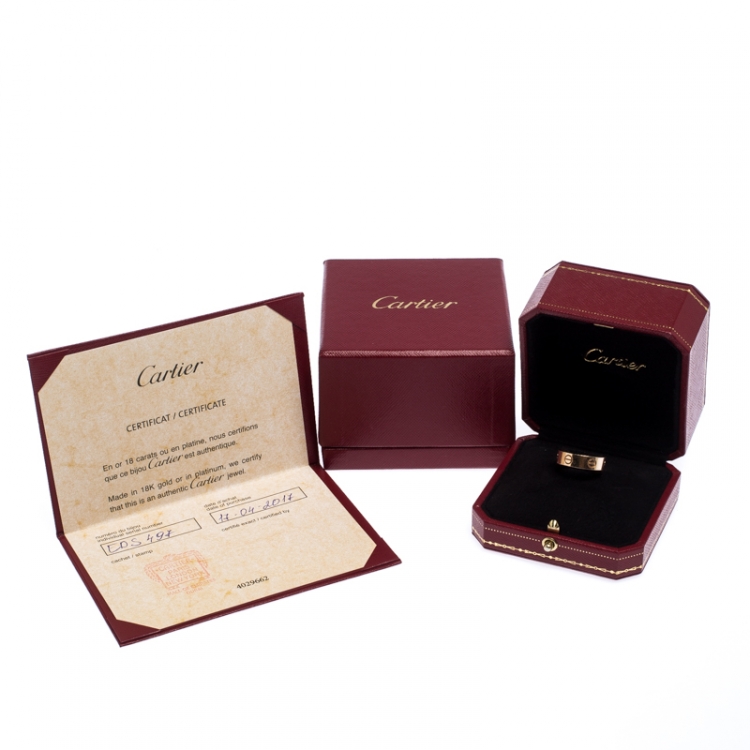 مملوكة مسبقًا Cartier Love 18K Rose Gold Band Ring Size 55