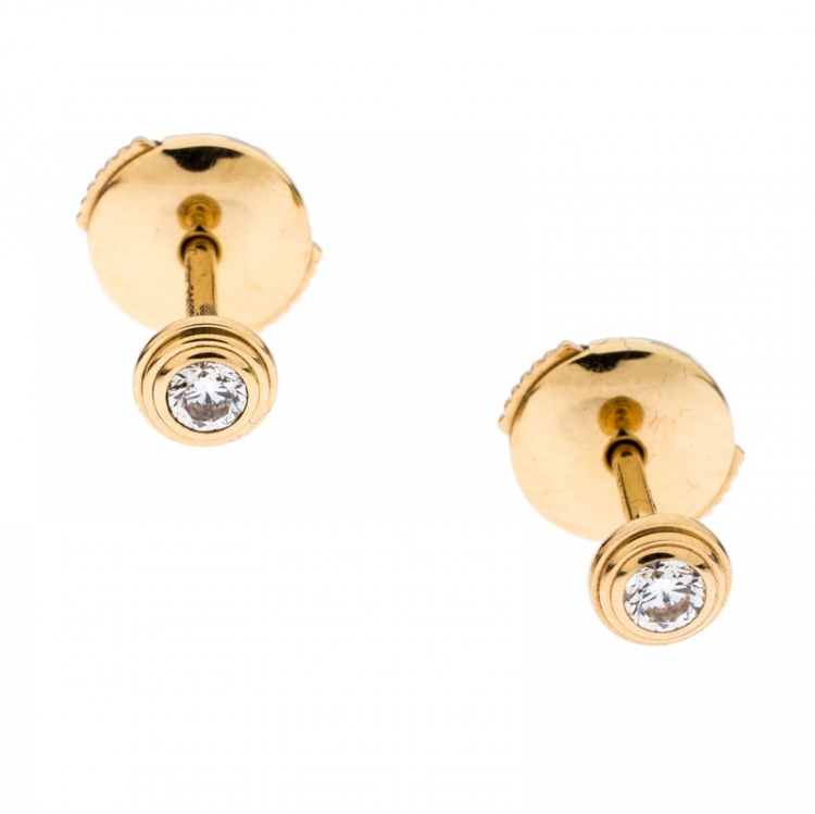 Pre Owned Cartier Diamants Légers 18K Yellow Gold Diamonds XS Earrings