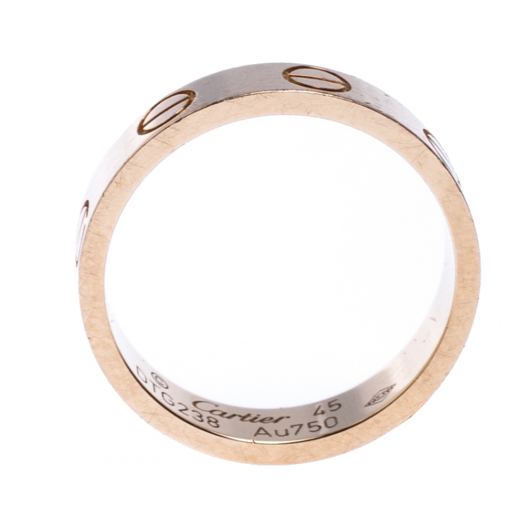 Pre Owned Cartier Love 18K Rose Gold XS Band Ring Size 45