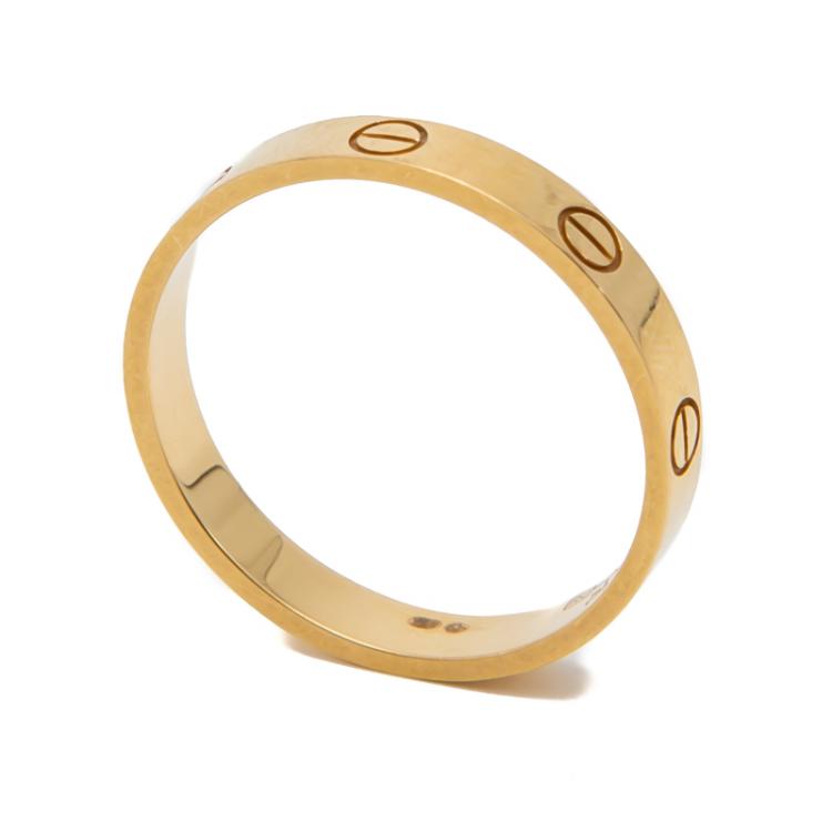 Pre Owned Cartier Love Yellow Gold Ring Size 62