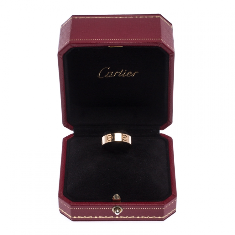 Pre Owned Cartier Love 18K Rose Gold Band Ring Size 53