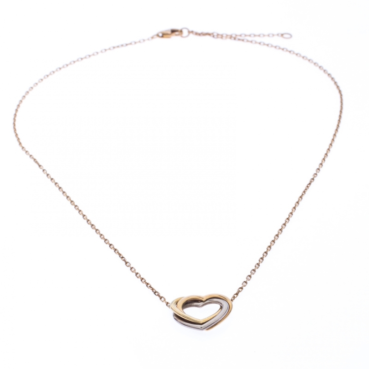 Pre Owned Cartier Trinity de Cartier Heart Three Tone 18k Gold Pendant Necklace