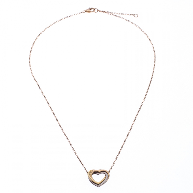 Pre Owned Cartier Trinity de Cartier Heart Three Tone 18k Gold Pendant Necklace