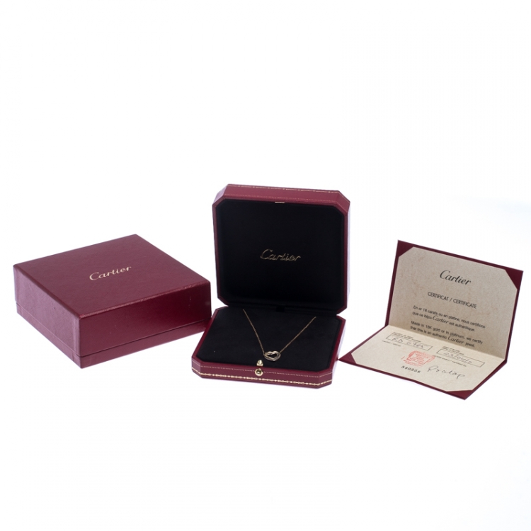 Pre Owned Cartier Trinity de Cartier Heart Three Tone 18k Gold Pendant Necklace