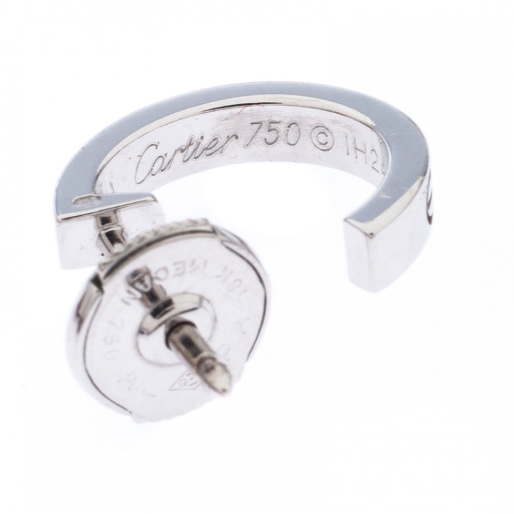 Pre Owned Cartier Love 18k White Gold Huggie Earrings