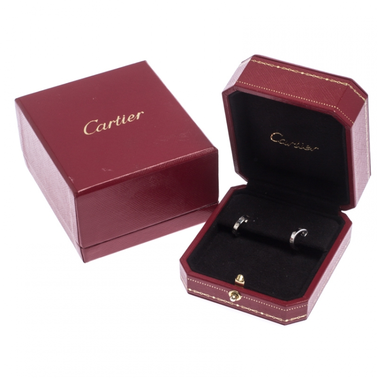 Pre Owned Cartier Love 18k White Gold Huggie Earrings