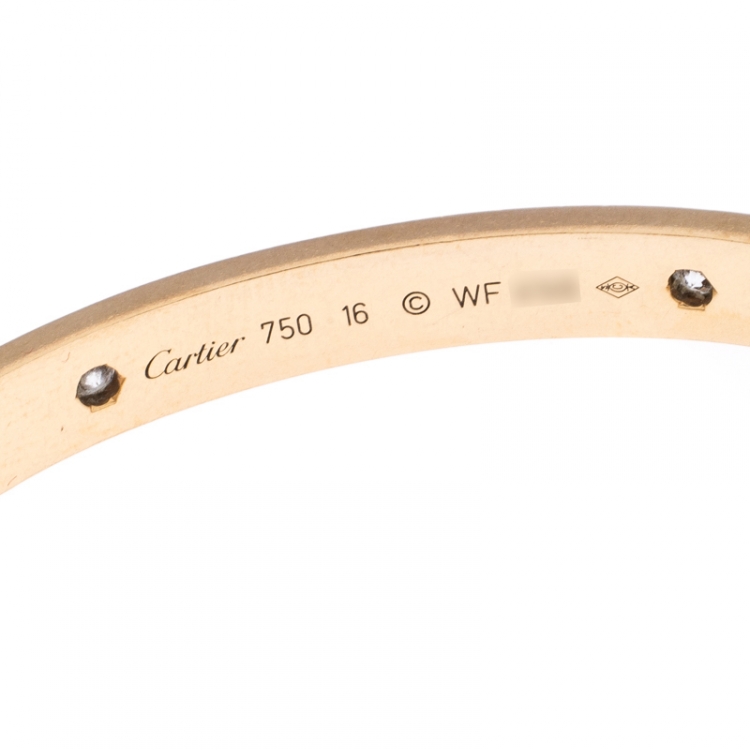 مملوكة مسبقًا Cartier Love 4 Diamond 18k Yellow Gold Bracelet 16
