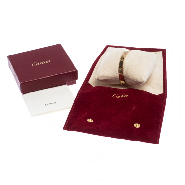 مملوكة مسبقًا Cartier Love 4 Diamond 18k Yellow Gold Bracelet 16