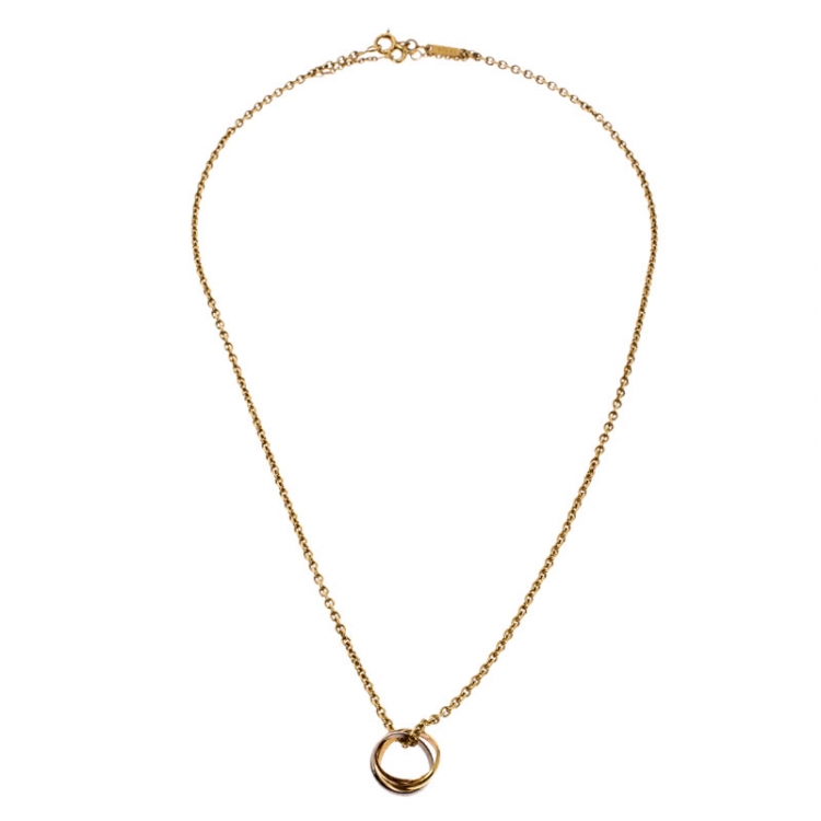 Pre Owned Cartier Trinity De Cartier 18K Three Tone Gold Pendant Necklace
