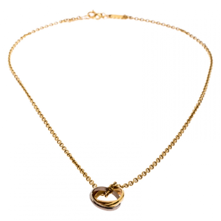 Pre Owned Cartier Trinity De Cartier 18K Three Tone Gold Pendant Necklace