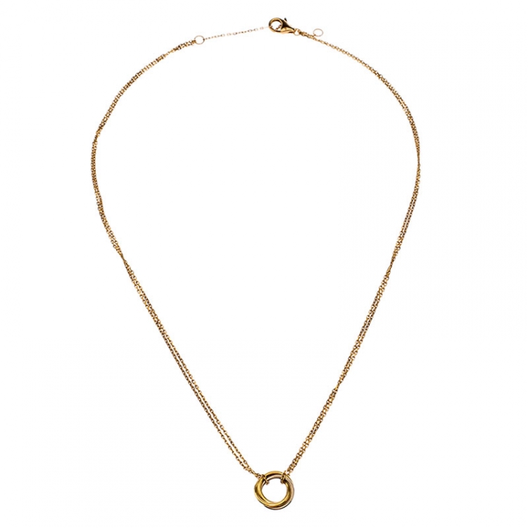 Pre Owned Cartier Trinity 18k Three Tone Gold Necklace