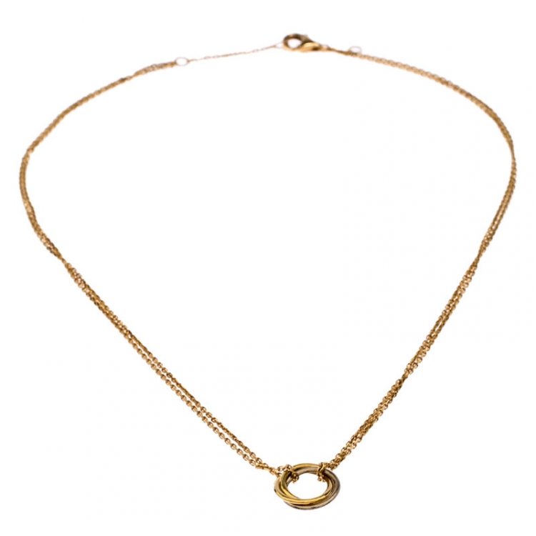 Pre Owned Cartier Trinity 18k Three Tone Gold Necklace