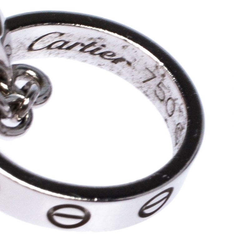 مملوكة مسبقًا Cartier Love 2 Hoops 18K White Gold Chain Necklace