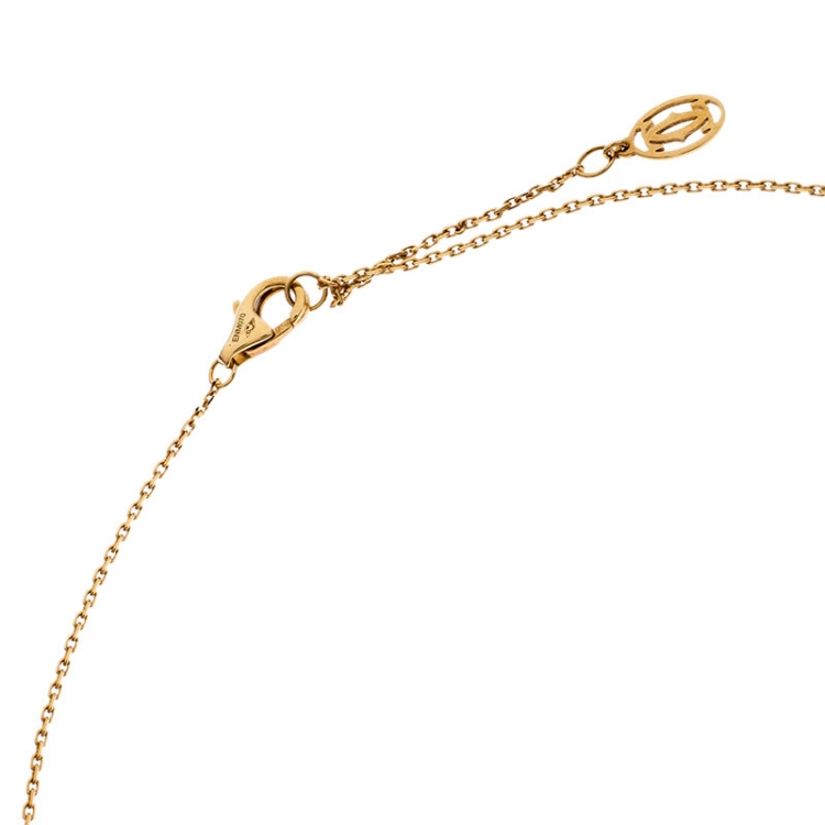 Pre Owned Cartier Diamants Légers Diamond 18k Yellow Gold Pendant Necklace XS